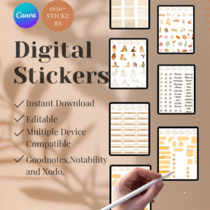 Discover Unique Digital Stickers! 🌟 Perfect for Commercial Use with Canva Editable Icons in 'That Girl Aesthetic'!