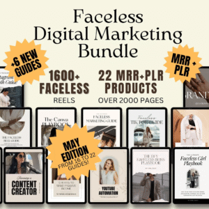 22Faceless Digital Marketing PLR/MRR Products | DFY Resell Bundle for Passive Income