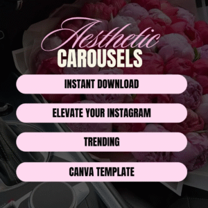 100 Pink Instagram Carousel Templates | Canva Editable + PLR & MRR Resell Rights