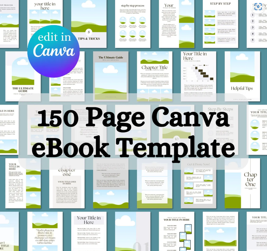 “Ultimate Canva eBook & Course Workbook Bundle – 150 Editable Templates to Create Professional eBooks with Ease”