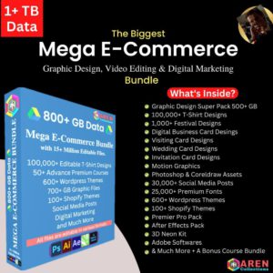 Mega E-Commerce Business Bundle | Everything You Need for Design, Video & Marketing Success