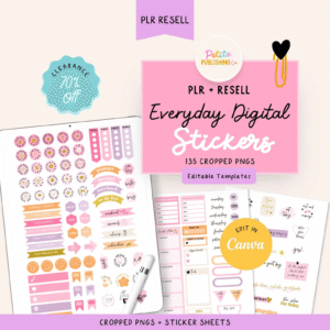 Editable Canva Sticker Templates | Everyday Digital Stickers for iPad + Resell License