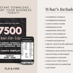 All-in-One Bundle: 7500+ Done-For-You PLR & MRR Canva Templates (2025–2026 Edition)