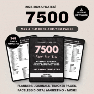 All-in-One Bundle: 7500+ Done-For-You PLR & MRR Canva Templates (2025–2026 Edition)