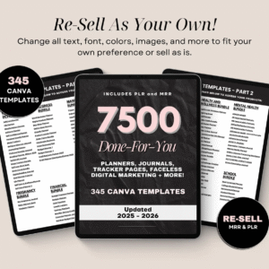 All-in-One Bundle: 7500+ Done-For-You PLR & MRR Canva Templates (2025–2026 Edition)