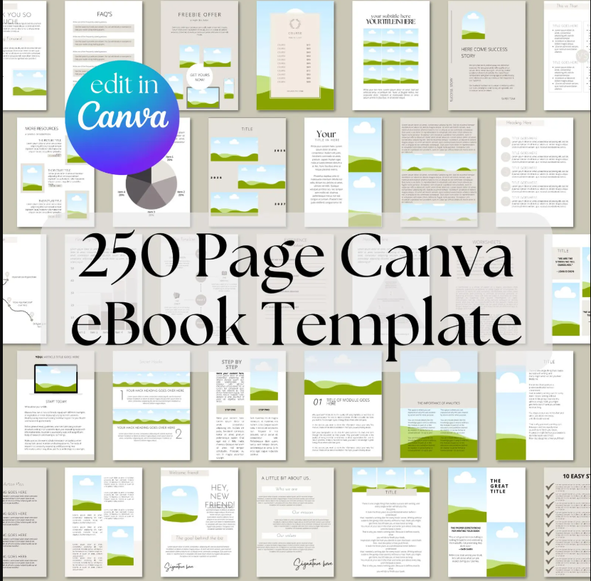 The Ultimate 250-Page eBook & Course Workbook Canva Template – Create, Edit & Publish Like a Pro!