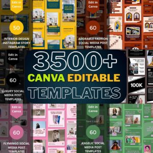 3500+ Canva Editable Social Media Templates Mega Bundle for